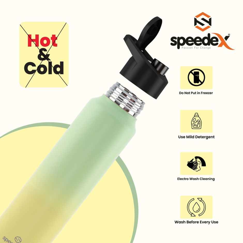 Speedex Simplex Stainless Steel 1L Water Bottle | 1 L Dual Green Yellow Sipper