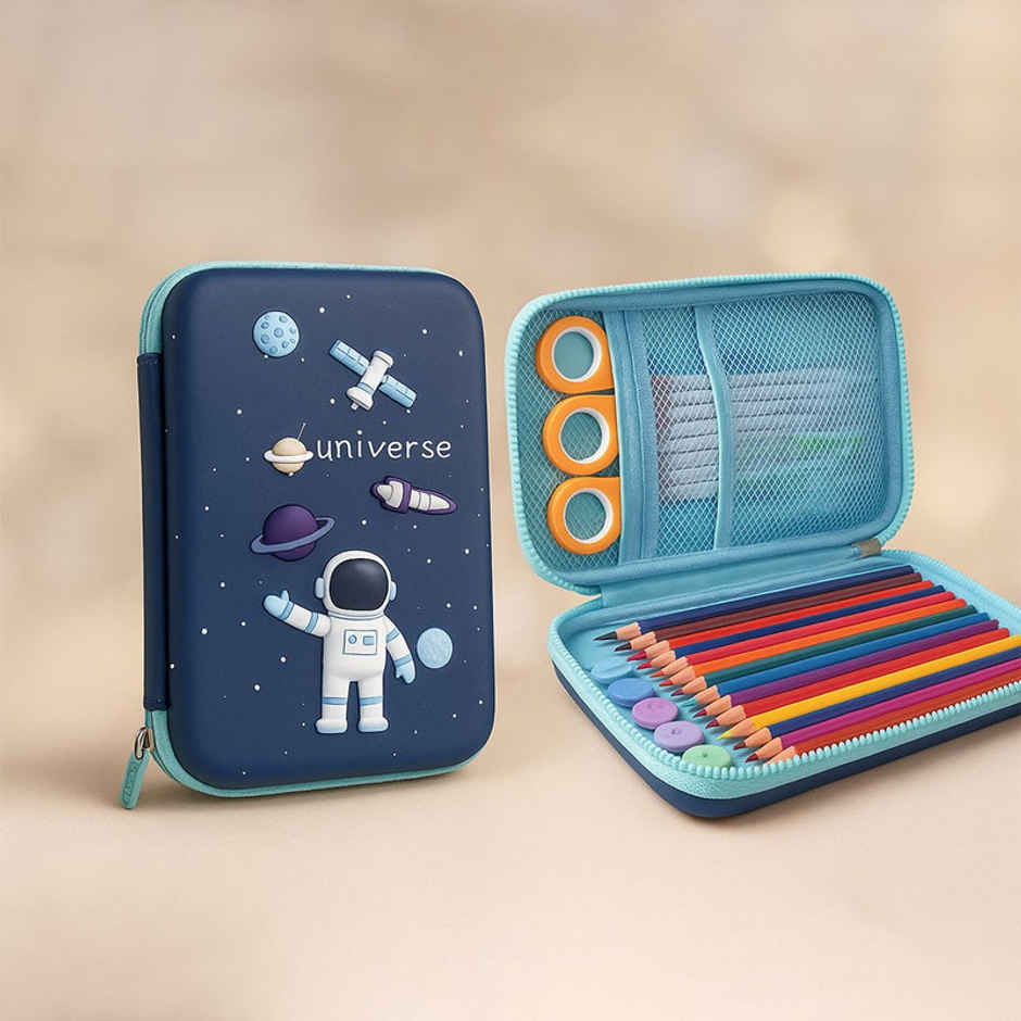 Fablue 3D Astronaut Big Pencil Pouch | Dark Blue