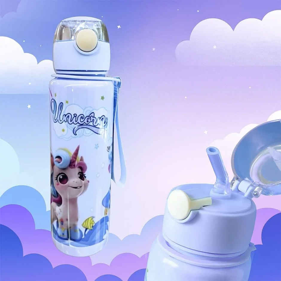 Fablue Unicorn Sipper Kids Bottle | Light Blue