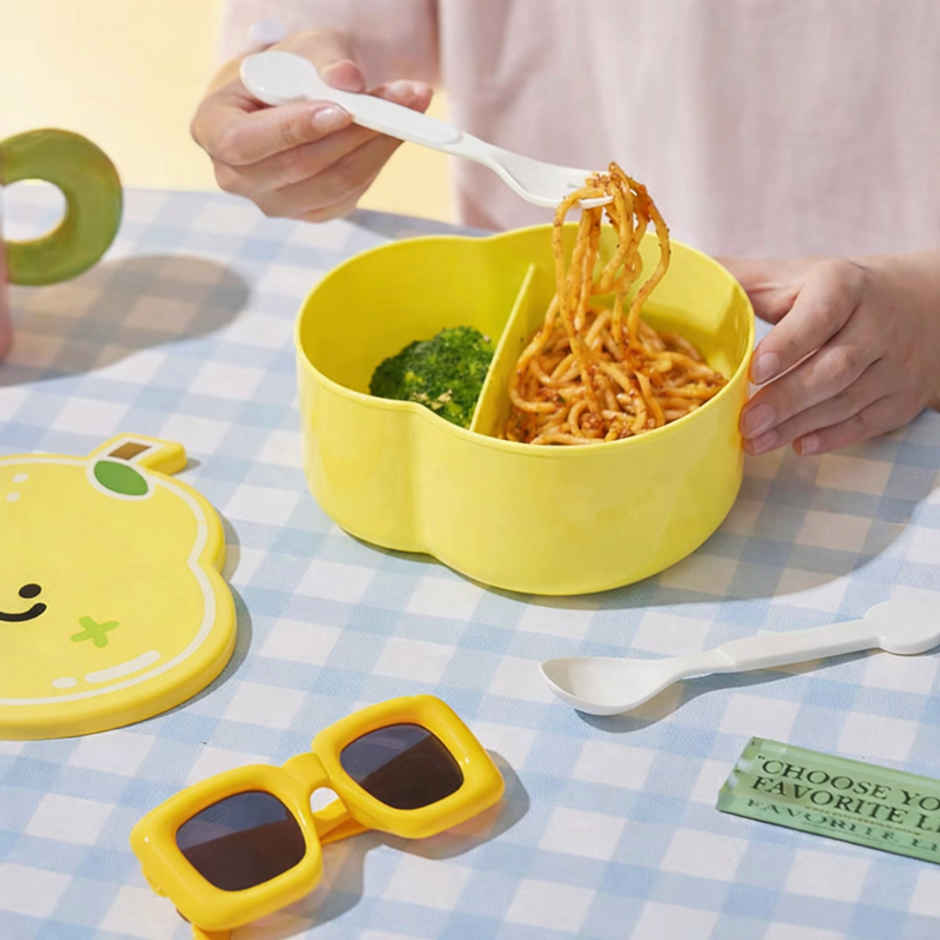DesignLand Pear Shaped Kids Lunch Box | Light Yellow