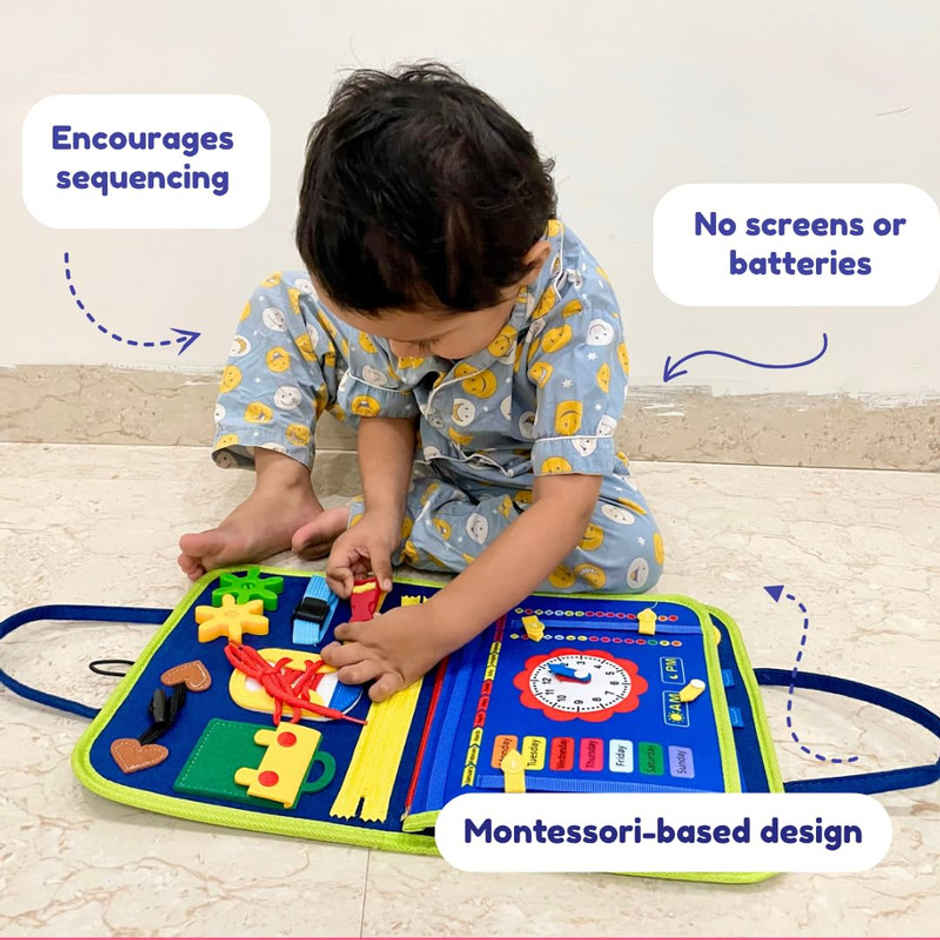 Fablue Busy Board Book Montessori Toy Preschool Learning Space Theme