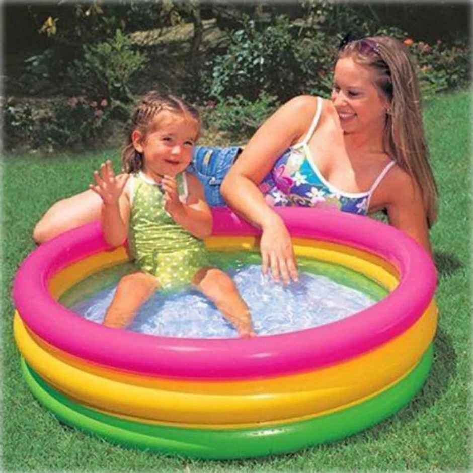 Toyshine 3 Feet Inflatable Kids Pool Bath Pool Tub, 34X 10 Inches