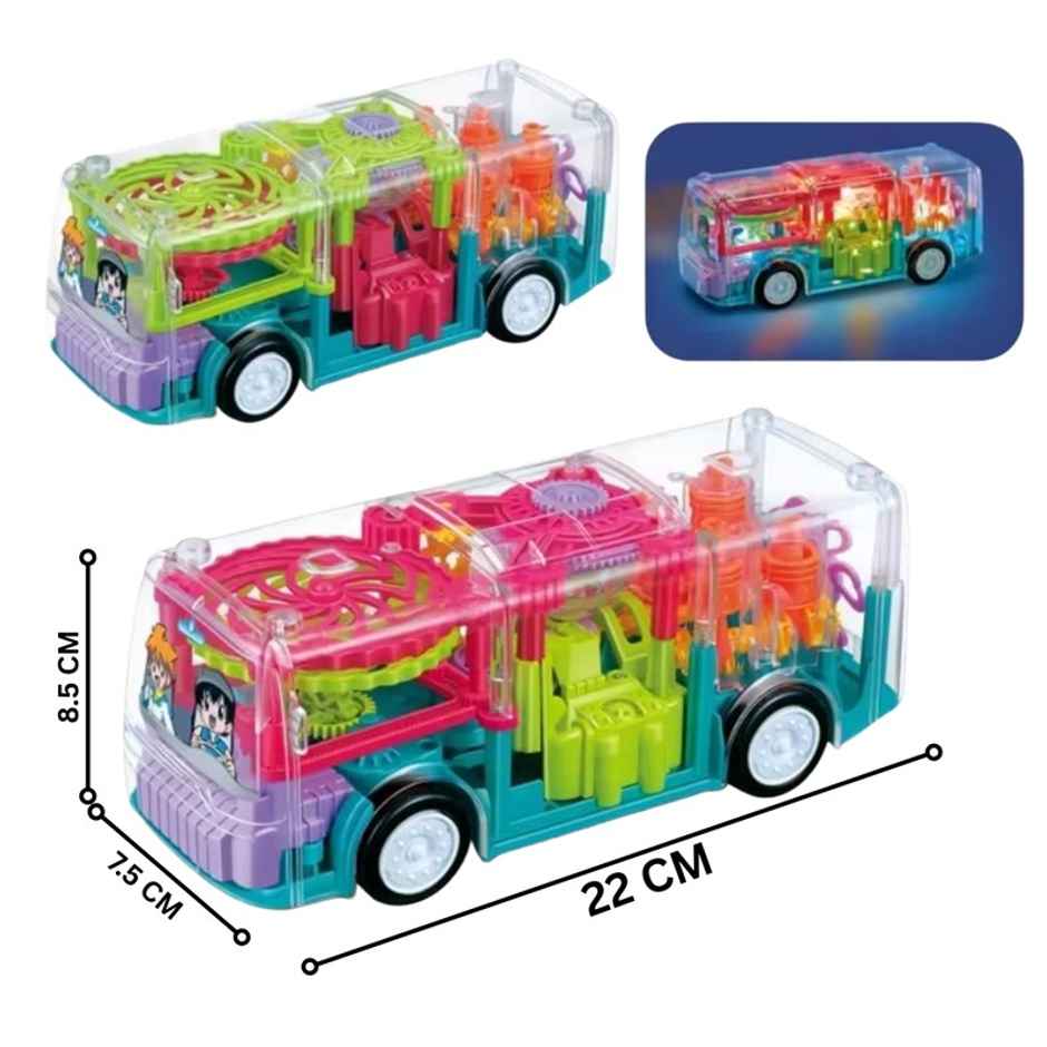 Fablue Multicolor Concept Bus For Kids With 3D Flashing Led Lights And Music