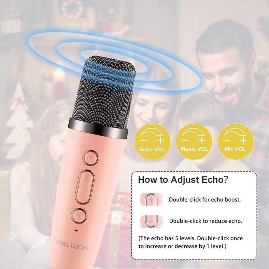 Fablue Kids Wireless Karaoke Microphone Portable Bluetooth Speaker Toy | Multicolor