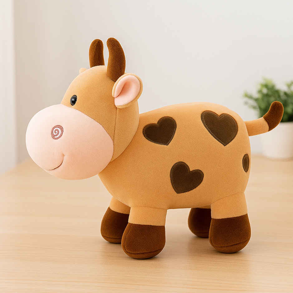 Fablue Cute Baby Cow Stuffed Toy For Kids - Soft Stuffed Animal Toy | Brown