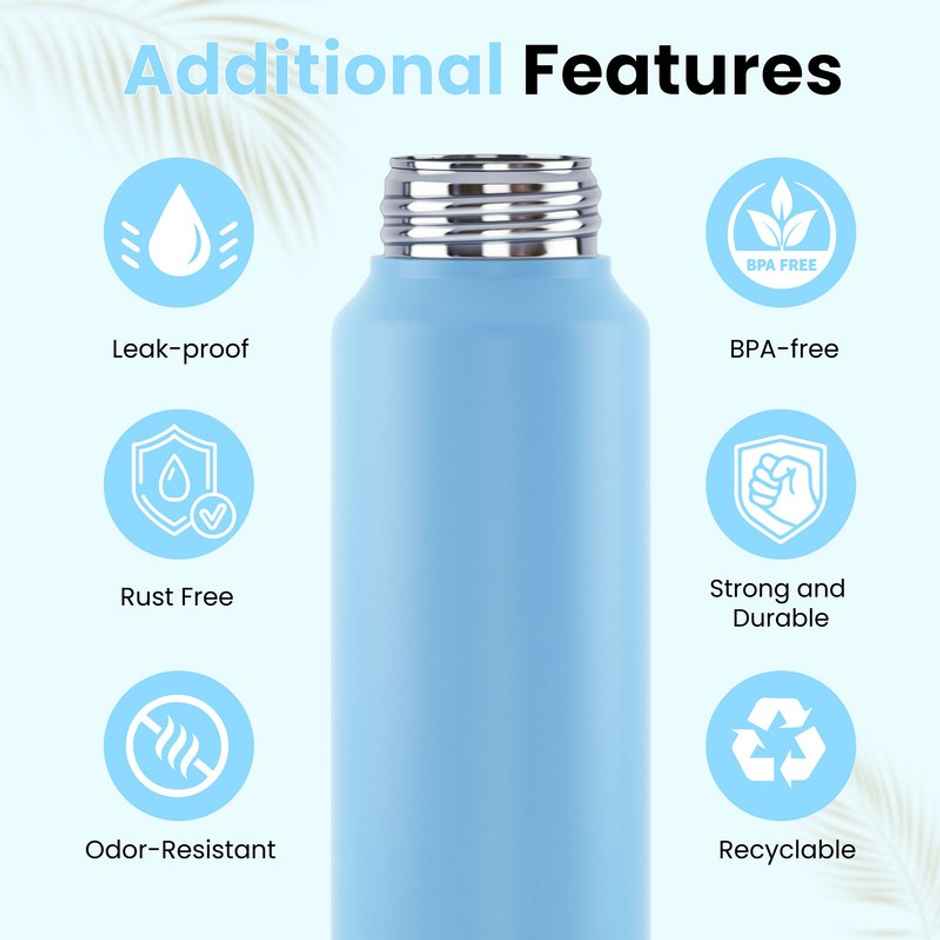 Speedex Simplex Stainless Steel 1 L Water Bottle for Men Woman Kids | 1 L Pastel Blue Sipper