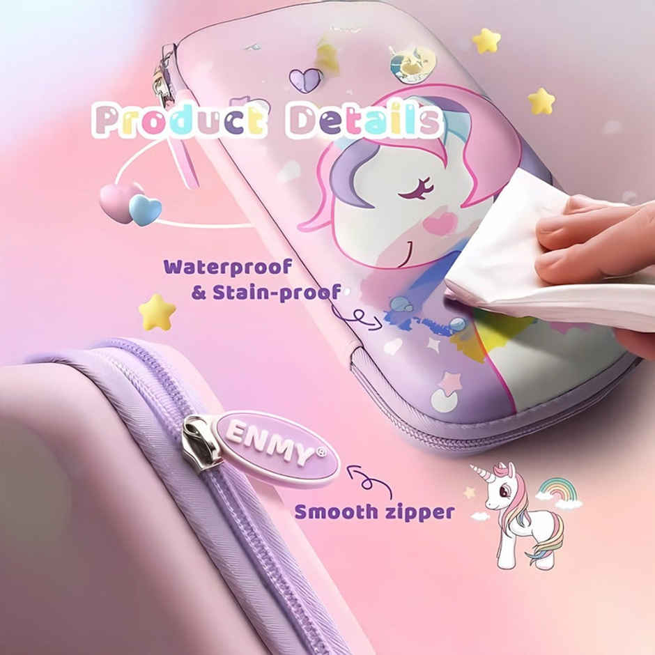 Fablue 3D Magical Unicorn Pencil Pouch | Light Purple
