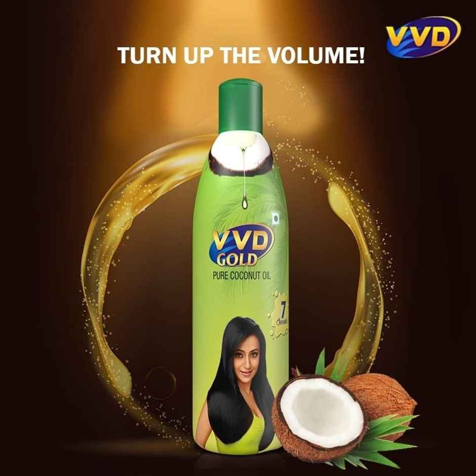 Vvd Gold Pure Coconut Hair Oil Bottle