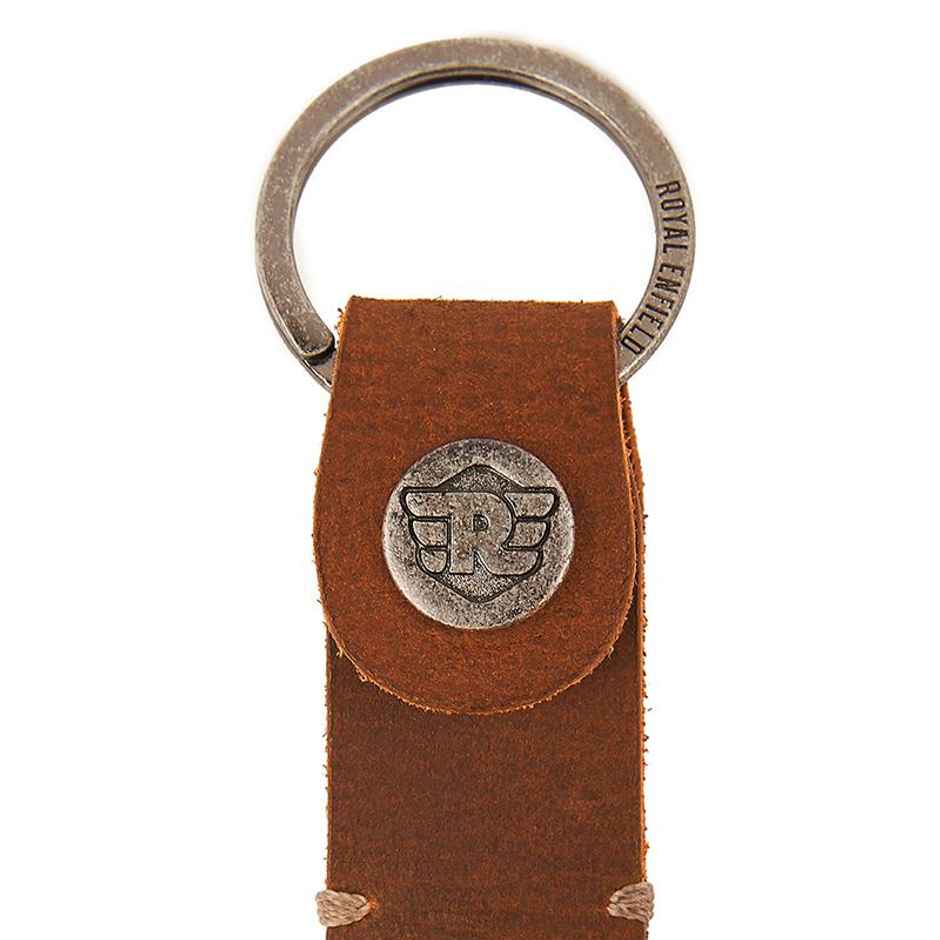 Royal Enfield Metal Hook With RE Wing Key Chain | Tan