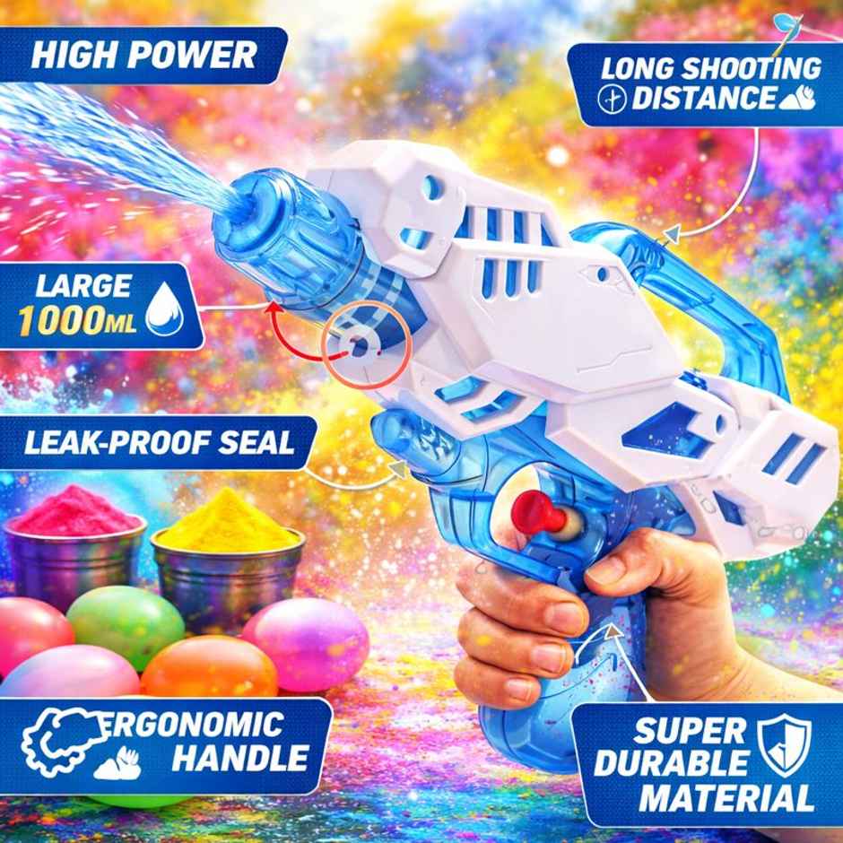 Storio Manual Water Gun Toy for Kids | High Pressure Water Blaster | Splash King