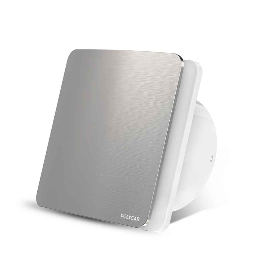 Polycab Freshly Prime Air Exhaust fan, 150mm,Noiseless,100% Copper Winding, Steel Finish