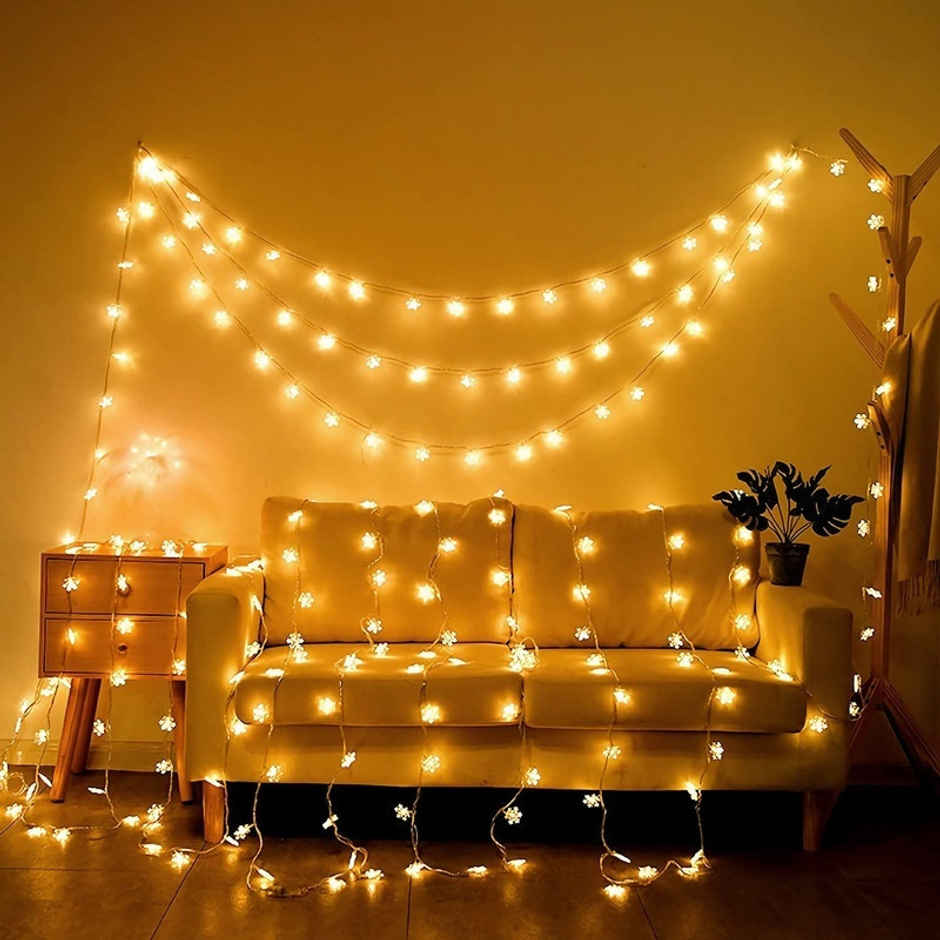 Desidiya Snowflakes Led String Light - Battery Operated Warm White Winter Wonderland Lighting