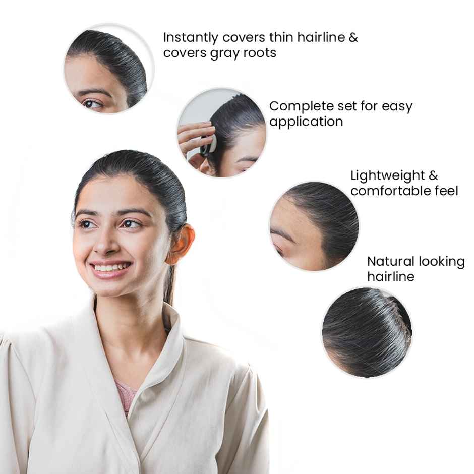Hair Originals Hairline Powder - Root Touch Up & Hair Loss Cover Up Natural Black