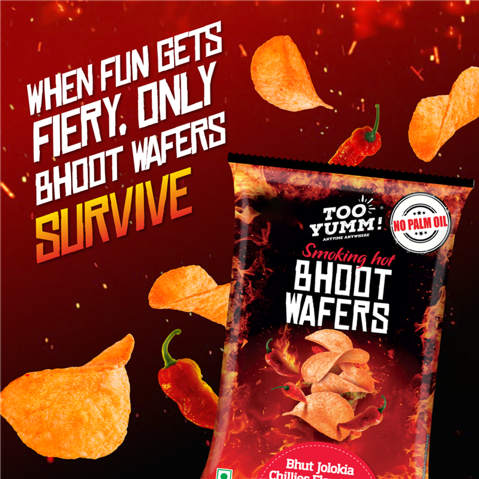 Too Yumm! Bhoot Wafers | Bhut Jolokia flavour | Spicy Chilli Potato Chips