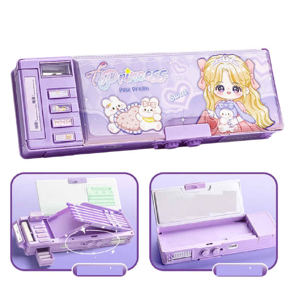 Fablue Princess Pencil Box with Magnetic & Password Lock | Purple