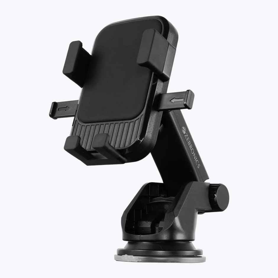 Zebronics CMH110 Car Mobile Holder, Strong Suction for Windshield & Dashboard, Anti-Skid Silicone
