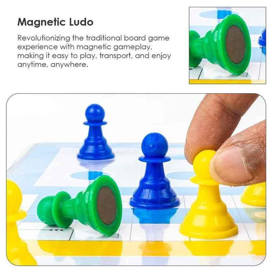 Fablue 2 in 1 Magnetic Snakes and Ladders Toy for Kids with Ludo Board Game for Kids and Adults