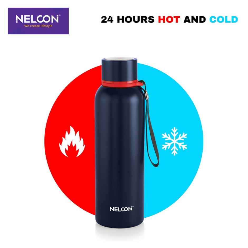 Nelcon Stainless Steel Leo Flask | ISI Certified | Bpa Free | Durable | Leak Proof | 750 ml | Blue