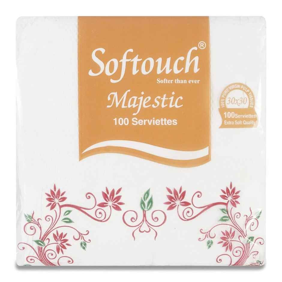 Softouch Tissue Paper Napkins 100 Pcs. Each- Set Of 3 (Multicolour)
