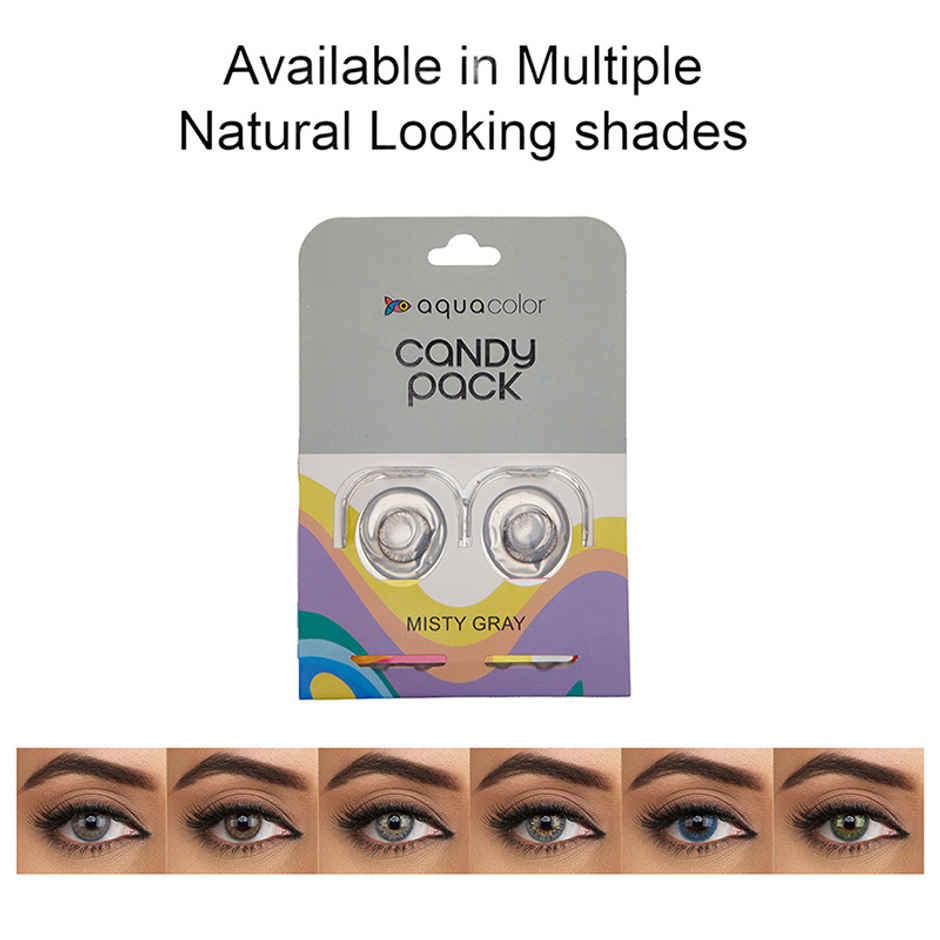 Aquacolor Candy Pack with Zero Power Daily Disposable Lens Misty Gray