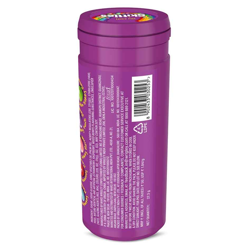 Skittles Wild Berry Bite Size Fruit Flavoured Candy Tube