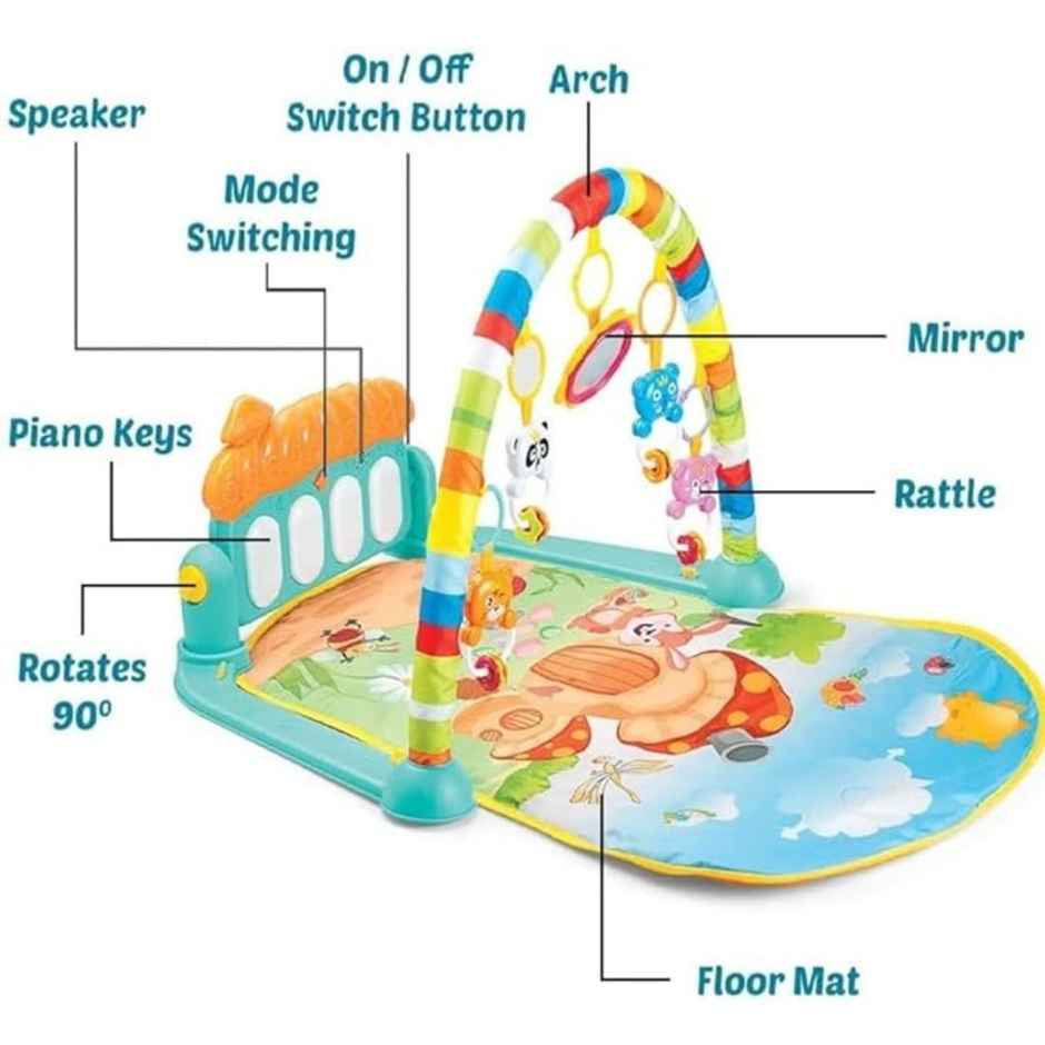 Fablue Musical Keyboard Mat for Kids - Fitness Rack Hanging Rattles Mat Educational Toy for Toddlers