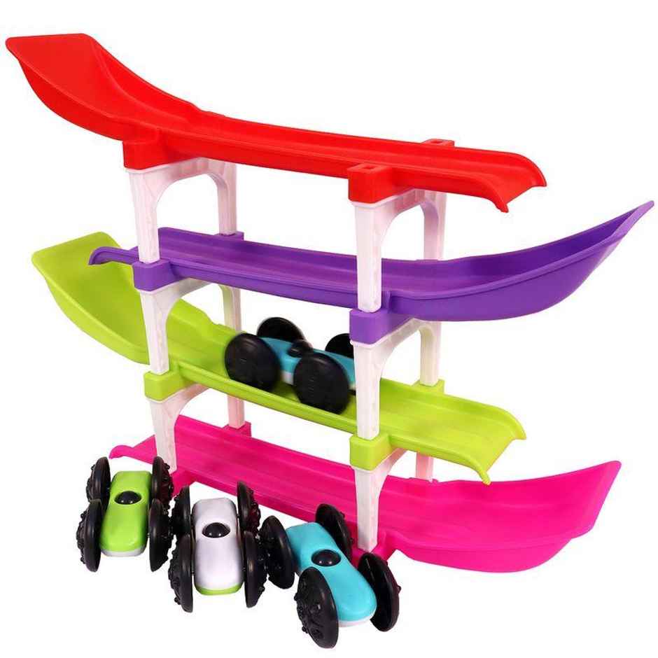 Toyshine Racer Ramp Toy With 4 Cars, 4 Ramps And Race Track For 1, 2, 3 Toddlers, Boys & Girls
