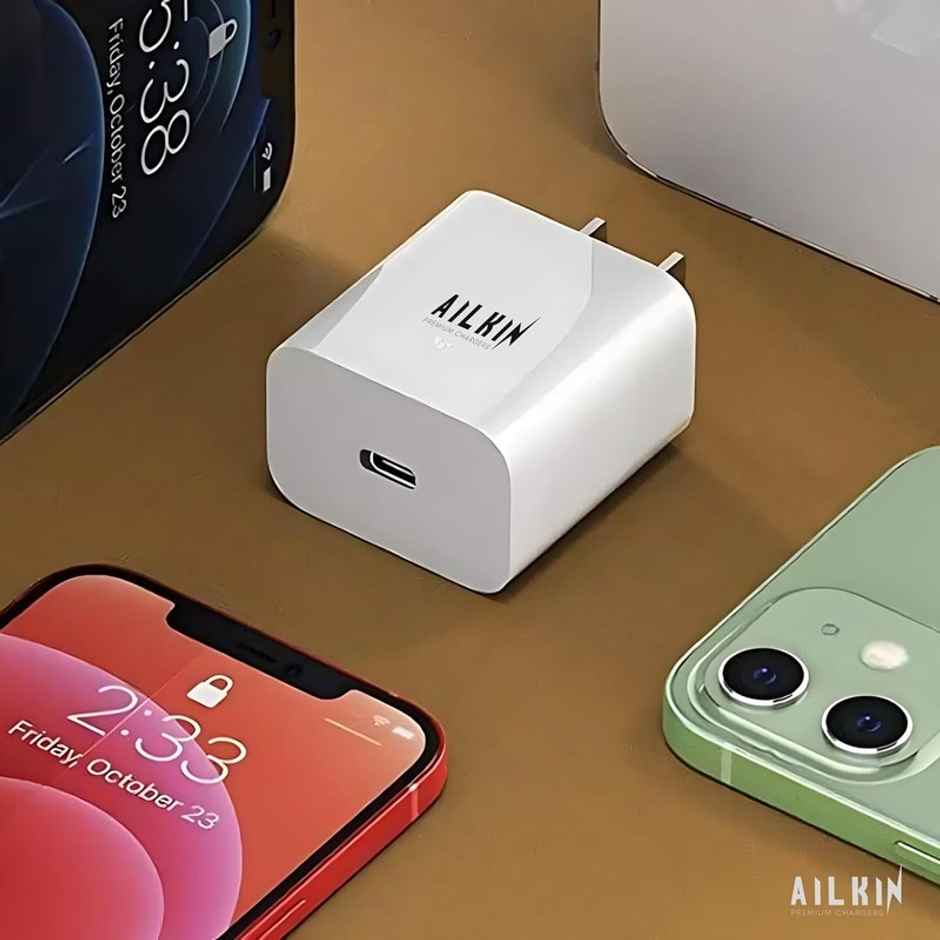 Ailkin 20W Fast Charger with USB-C to C Braided Cable| for iPhone 15|16 Series & Type C Phones