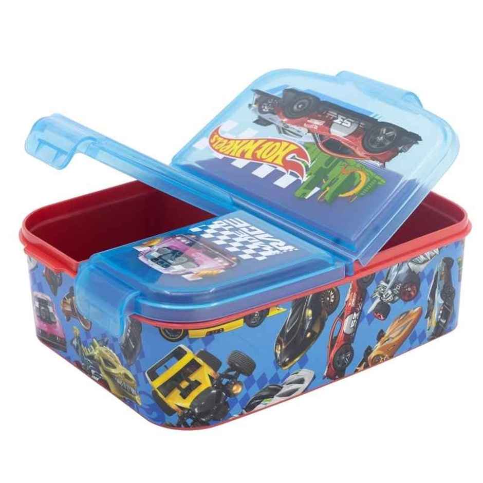 Striders Multi Compartment Rectangular Sandwich Box Hotwheels Blue Fire | XL