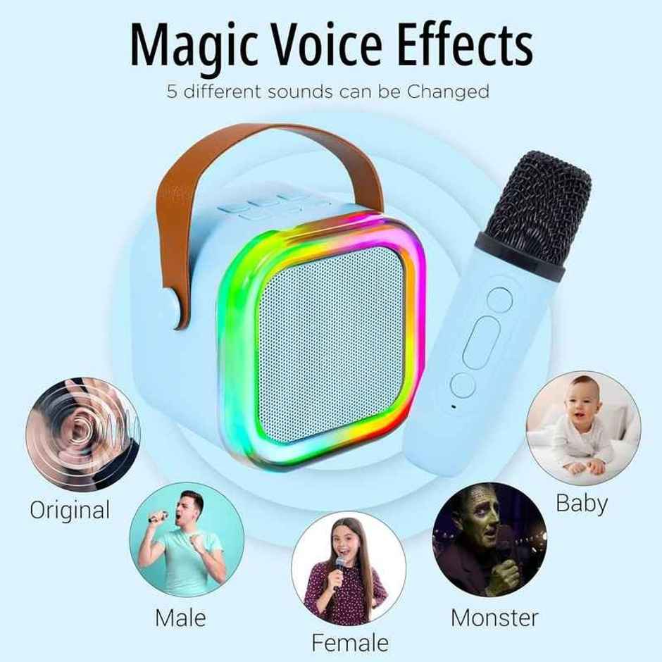 Fablue Kids Wireless Karaoke Microphone Portable Bluetooth Speaker Toy For Toddlers - Assorted