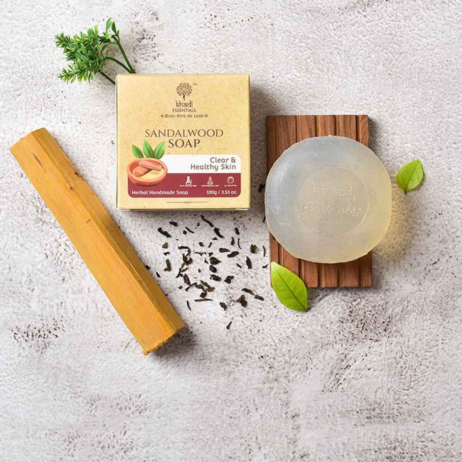 Khadi Essentials Sandalwood Herbal Handmade Soap For Clear And Healthy Skin