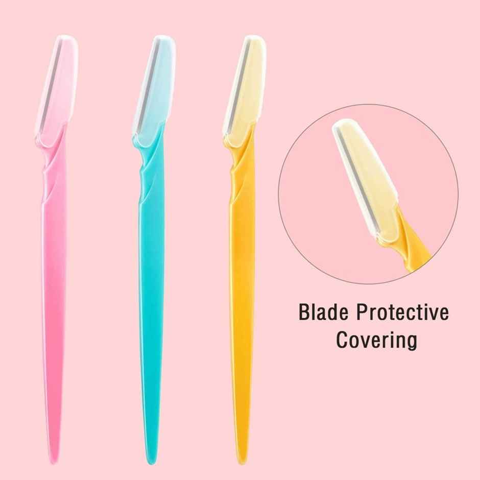 Beautiliss Eyebrow Touch Up Face Razor for Women, Instant Painless Hair Remover - Color Vary