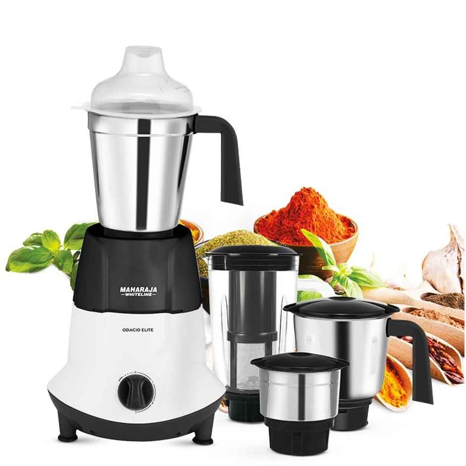Maharaja Whiteline Odacio Elite Mx - 278 750 W Mixer Grinder (4 Jars - White - Black)