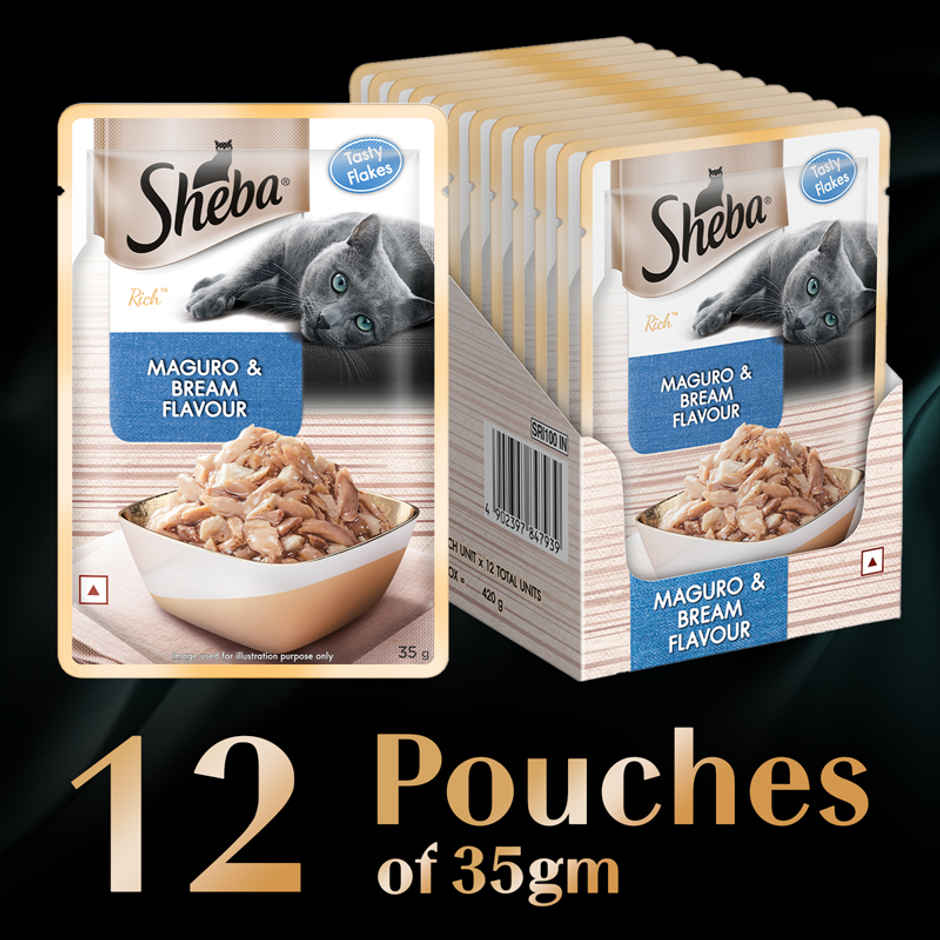Sheba Rich Adult Maguro & Bream Flavour Wet Cat Food Combo 