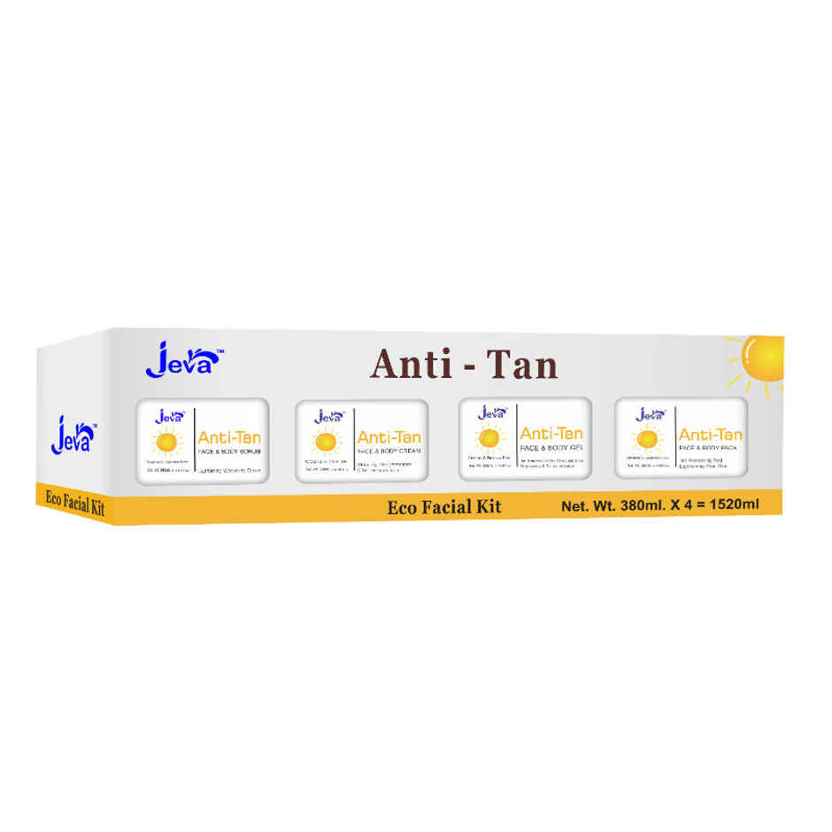 Jeva Anti-Tan Eco Facial Kit for Brightening, Depigmentation and Tan Removal Kit