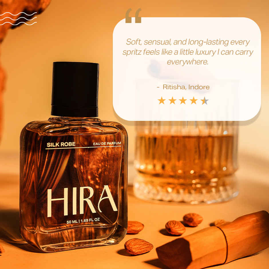 HIRA Silk Robe Eau De Perfume For Women | Cognac & Vanilla Notes