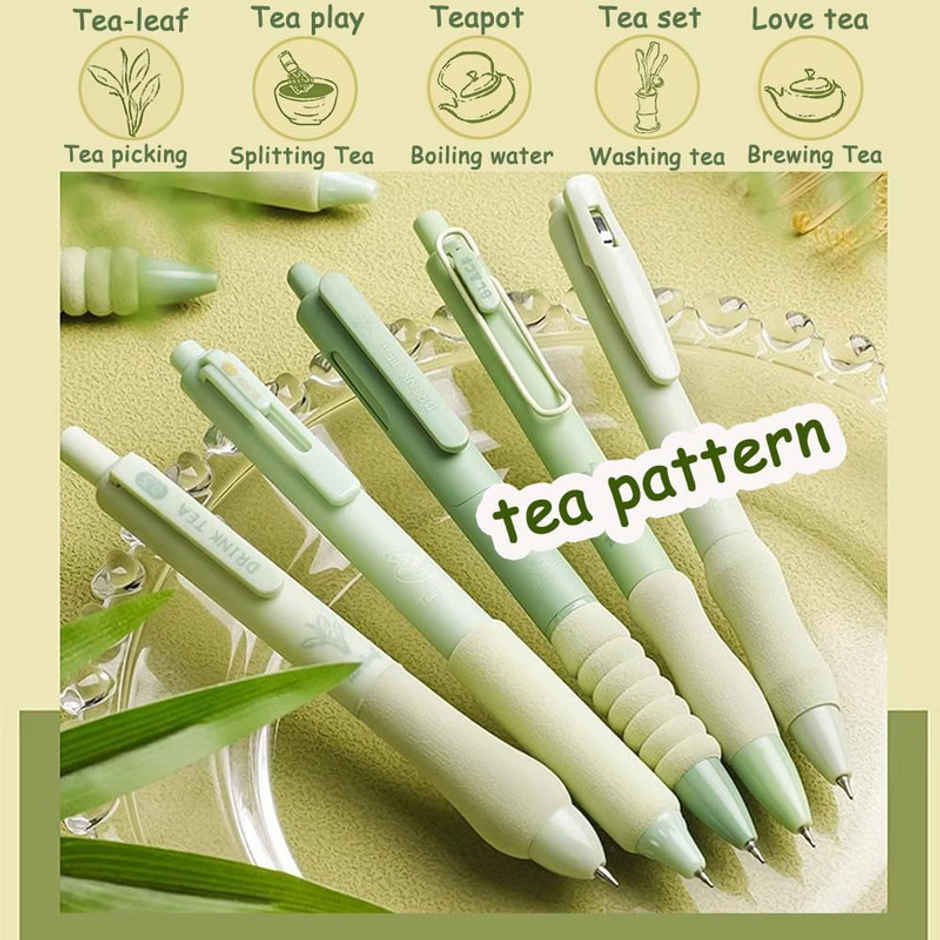 Fablue Green Tea Gel Pen Retractable Quick Dry
