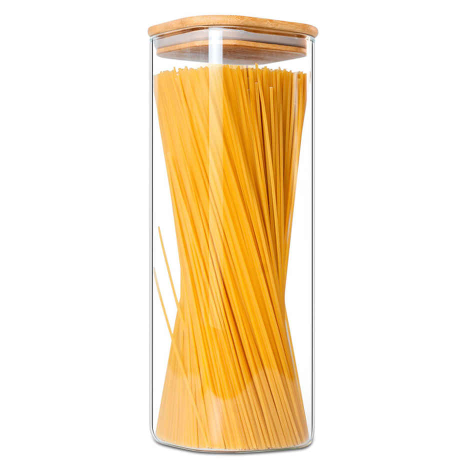 Allo Glass Jar With Wooden Lid | Square | 1000 ml