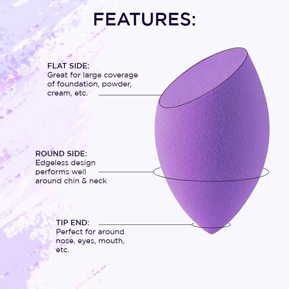 Bronson Professional Purple Beauty Blender Makeup Sponge Applicator Puffs | Shape May Vary
