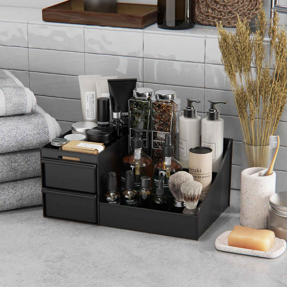 Fablue Plastic Multipurpose Desk Organizer | Black
