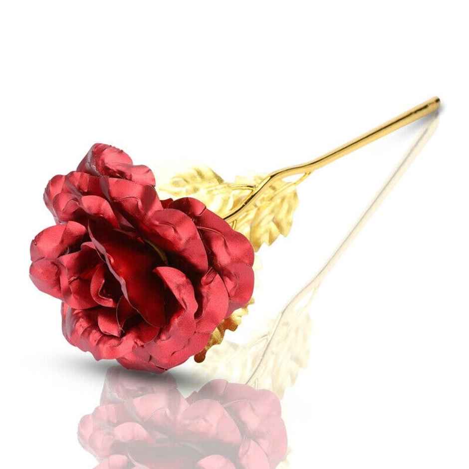 Perpetual Gold-Plated Artificial Red Rose - Gift for Girlfriend or Wife