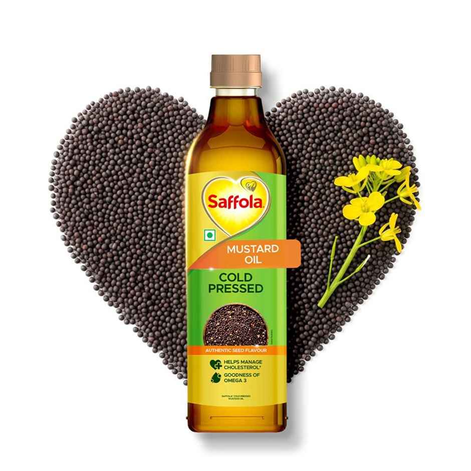 Saffola Cold Pressed Mustard Oil | Cold Pressed Mustard Seed Oil | Helps Manage Cholesterol Combo
