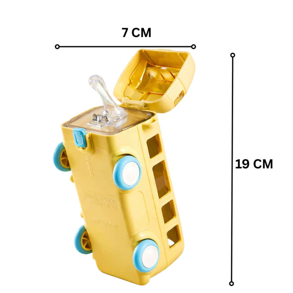 DesignLand School Bus Pink Sipper Water Bottle | Yellow | 500 ml