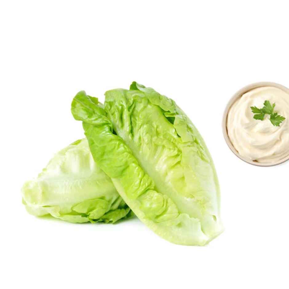 Bounce Hydroponic Romaine Leaves With Salad Dressing