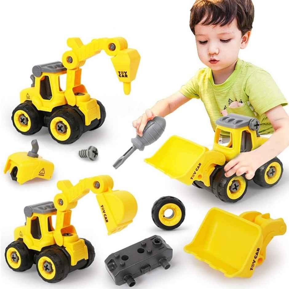 Fablue Construction Vehicles Trucks Toy for Kids - 4 Pcs Truck Cars for Kids