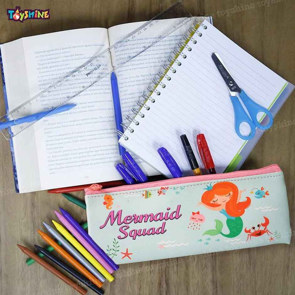 Toyshine Pack Of 12 Space & Mermaid Soft Pencil Storage Case Pouch With Stationery Return Gifts