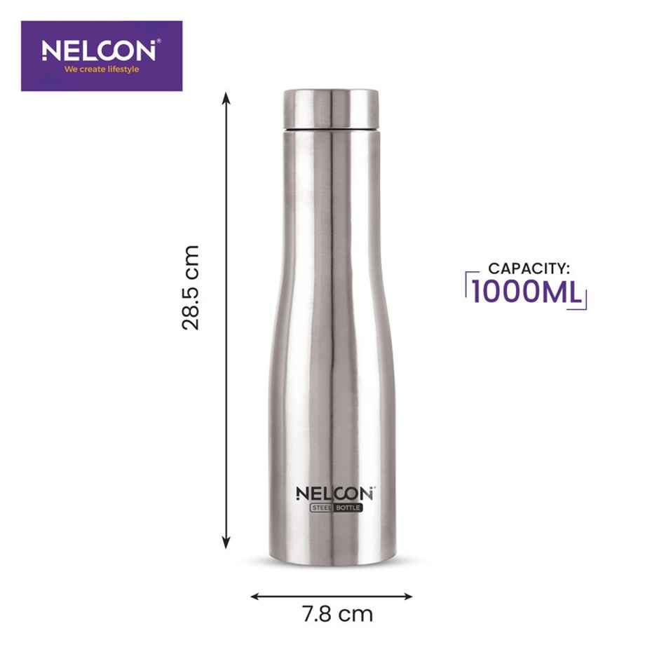 Nelcon Blue Bell Stainless Steel Bottle | BPA Free | Spill Proof | Food Grade | 1000 ml