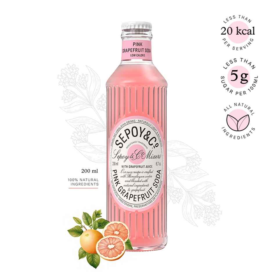 Sepoy & Co. Pink Grapefruit Soda | Tangy & Fizzy