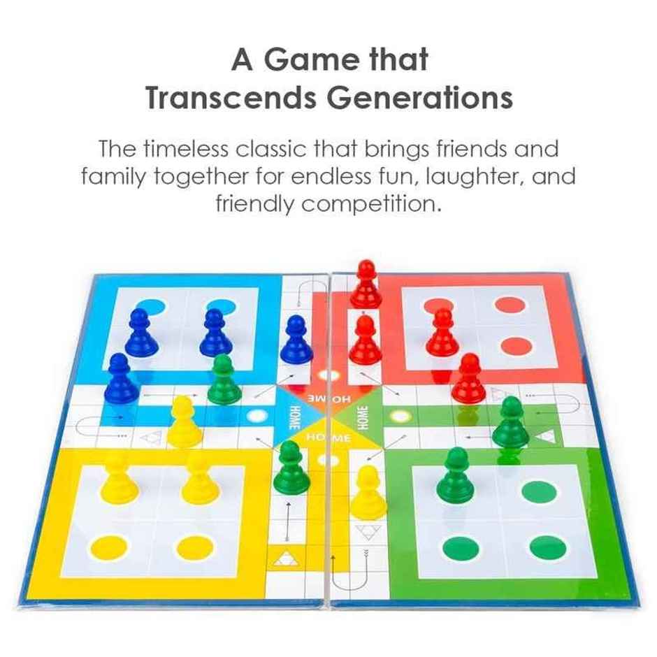 Fablue 2 in 1 Magnetic Snakes and Ladders Toy for Kids with Ludo Board Game for Kids and Adults