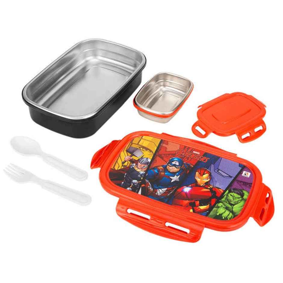 Striders Avengers Single Compartment Lunch Box With Cutlerys Multicolor | 310 ml